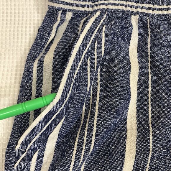 Nautica Shorts Womens Extra Large Blue White Striped Linen Blend Pockets Casual - Picture 6 of 8